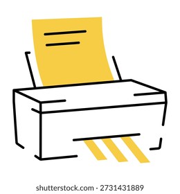 A drawing style illustration representing a printer
