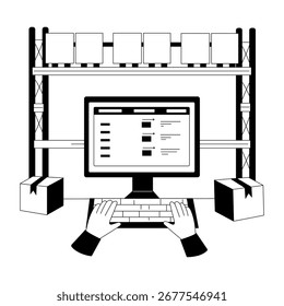 A drawing style illustration representing a shipment record 
