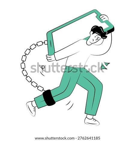 A drawing style illustration representing a social burden

