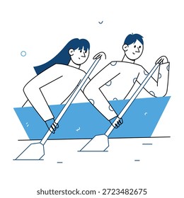 Una ilustración de estilo de dibujo que representa a un equipo
