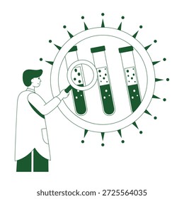 A drawing style illustration showing sample testing