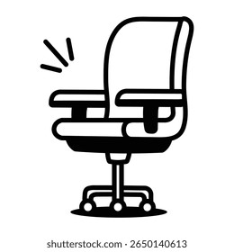  Drawing style swivel chair icon 
