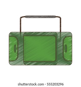 drawing suitcase travel equipment vector illustration eps 10