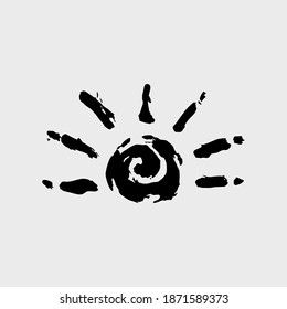 Drawing of the sun. vector hand drawn illustration in the style of a doodle