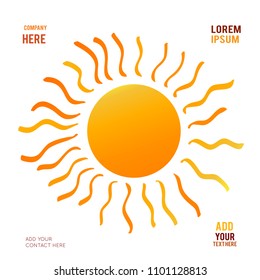 Drawing of sun. Vector illustration