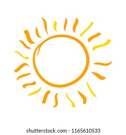 Drawing of sun. Vector illustration