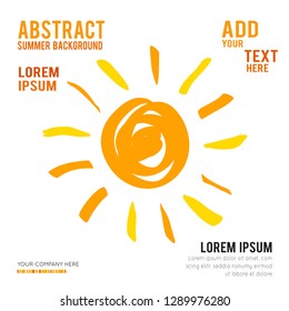 Drawing of sun. Vector illustration