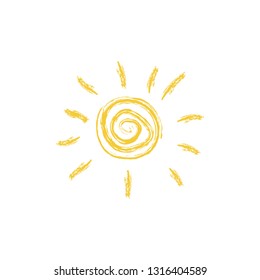 Drawing of sun. Vector illustration