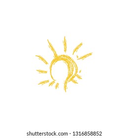 Drawing of sun. Vector illustration
