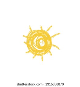 Drawing of sun. Vector illustration