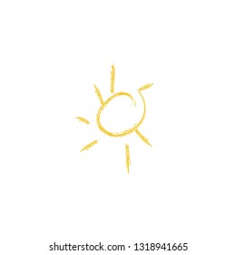 Drawing of sun. Vector illustration