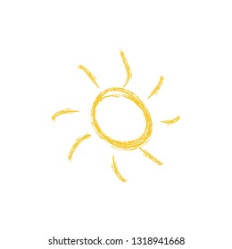 Drawing of sun. Vector illustration