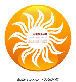 Drawing of sun. Vector illustration