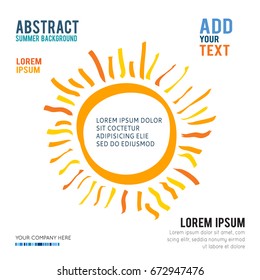 Drawing of sun. Vector illustration
