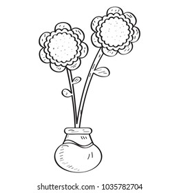 Drawing of a sunflower. Retro style