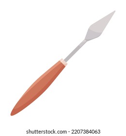 Drawing supplies. Artists brush, paint isolated on white. Vector illustration for artistic school, painter studio