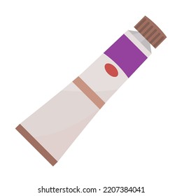 Drawing supplies. Artists easel, paintbrush, canvas isolated on white. Vector illustration for artistic school, painter studio, art studying