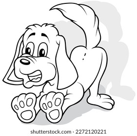 Drawing of a Surprised Doggy with Open Mouth - Cartoon Illustration Isolated on White Background, Vector