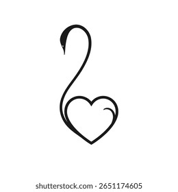 Drawing swan symbol love faithfulness design vector template