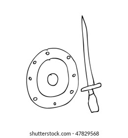 drawing sword   shield