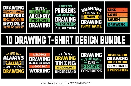 Vector de conjunto de diseño de camiseta de dibujo