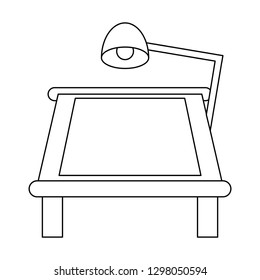 drawing table with desk light black and white