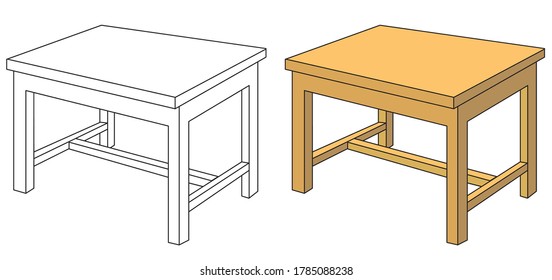 drawing of a table illustration for children's education
A isolated on white background.Top view