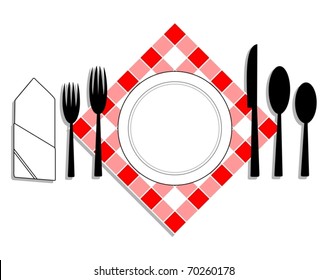 Drawing table set for lunch