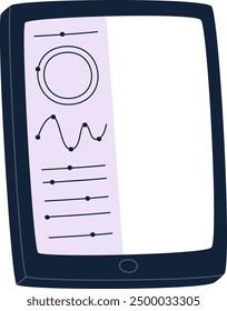 Drawing Tablet With Diagram On Screen Vector Illustration