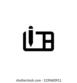 Drawing tablet icon. Digital graphic sign