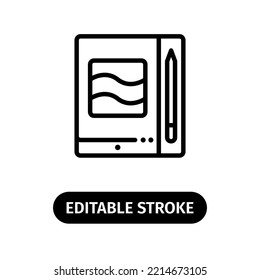 Drawing Tablet Icon Editable Stroke