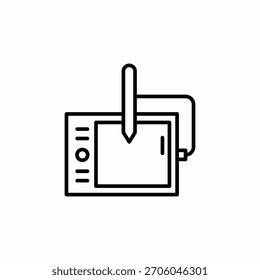 Vector de signo de icono de tableta de dibujo
