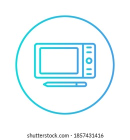 Zeichnen von Tablet-Symbol, Vektorgrafik. Zeichnen von Tablet-Symbol Farbverlauf-Design.
