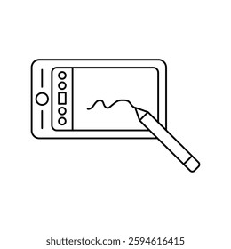 Drawing Tablet icon with white background vector stock illustration