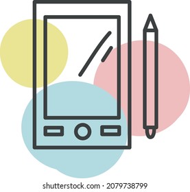 Drawing tablet, illustration, vector, on a white background.