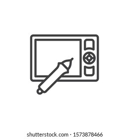 Drawing Tablet Pc Line Icon Linear Stock Vector (Royalty Free