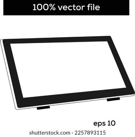 Drawing Tablet with Screen Protector vector image file-2023