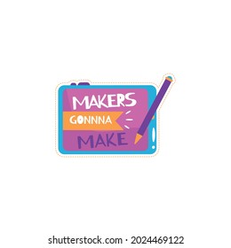 Drawing tablet Sticker Icon Isolated On White Background