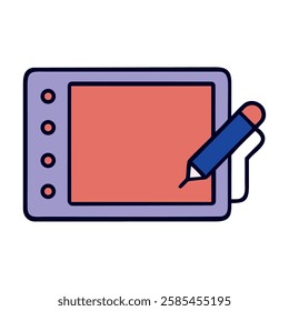 Drawing tablet tech gadget illustration