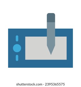 Drawing Tablet Vector Flat Icon For Personal And Commercial Use.
