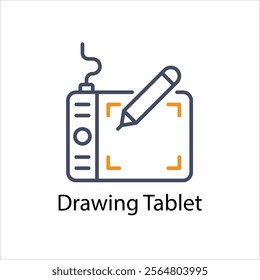 Drawing Tablet Vector icon stock illustration