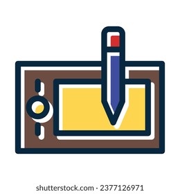 Dibujar Iconos De Color Oscuro Relleno De La Línea Gruesa Del Vector De Tablet Para Uso Personal Y Comercial.
