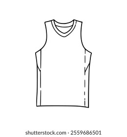 A drawing of a tank top with a white background