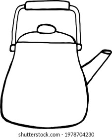 drawing of a teapot on a white background. Doodles. Household items