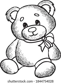 Drawing of a teddy bear. Kids toy