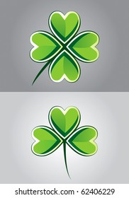 Drawing of three and four leaf clover