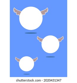 drawing of three winged circles and different sizes