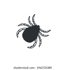 drawing of a tick. simple vector illustration
