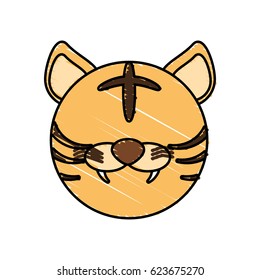 drawing tiger face animal