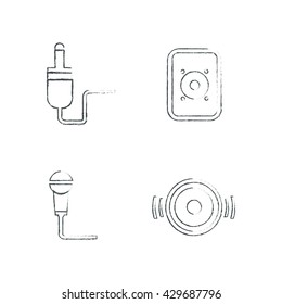 Drawing Time Clock Icons Set Draw 